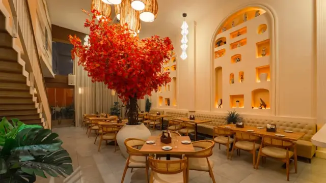 NOBA autumn tree architectural dining room in Kalyan Nagar