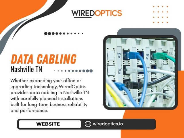 A successful installation begins long before cables enter the walls. Professional contractors usually perform a detailed site evaluation before recommending equipment or cable routes. Businesses investing in Data cabling Nashville TN benefit from contractors who understand the importance of preparation rather than rushing directly into installation.

Wired Optics
Address: 107 Platform Wy, Nashville, TN 37203
Phone: (615) 246-6616

Google Map: https://maps.app.goo.gl/sy9uaECL4pXR86Lw6

Read Our Blogs:
https://wiredopticsio.wordpress.com
https://wiredopticsio.medium.com
https://wiredoptics.weebly.com

More Links:
https://beacons.ai/wiredoptics
https://vimeo.com/wiredoptics
https://www.behance.net/wiredoptics