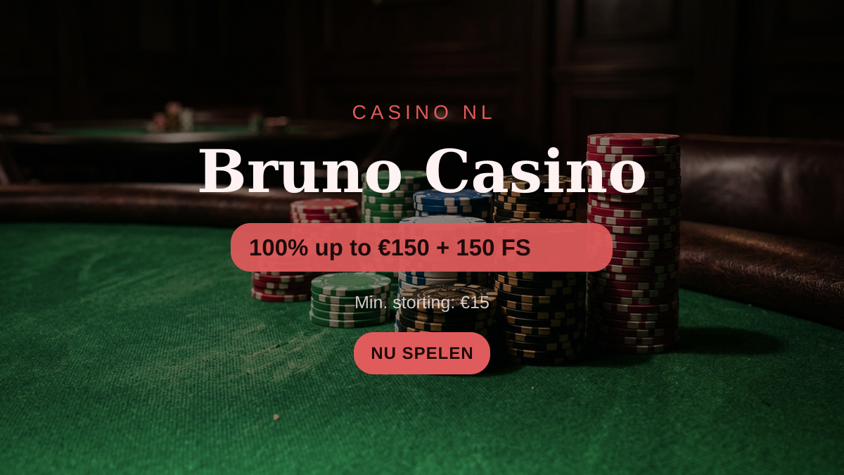 Bruno Casino � welkomstbonus 100% up to �150 + 150 FS, betalingen: Visa, Mastercard, Skrill, Neteller, MiFinity