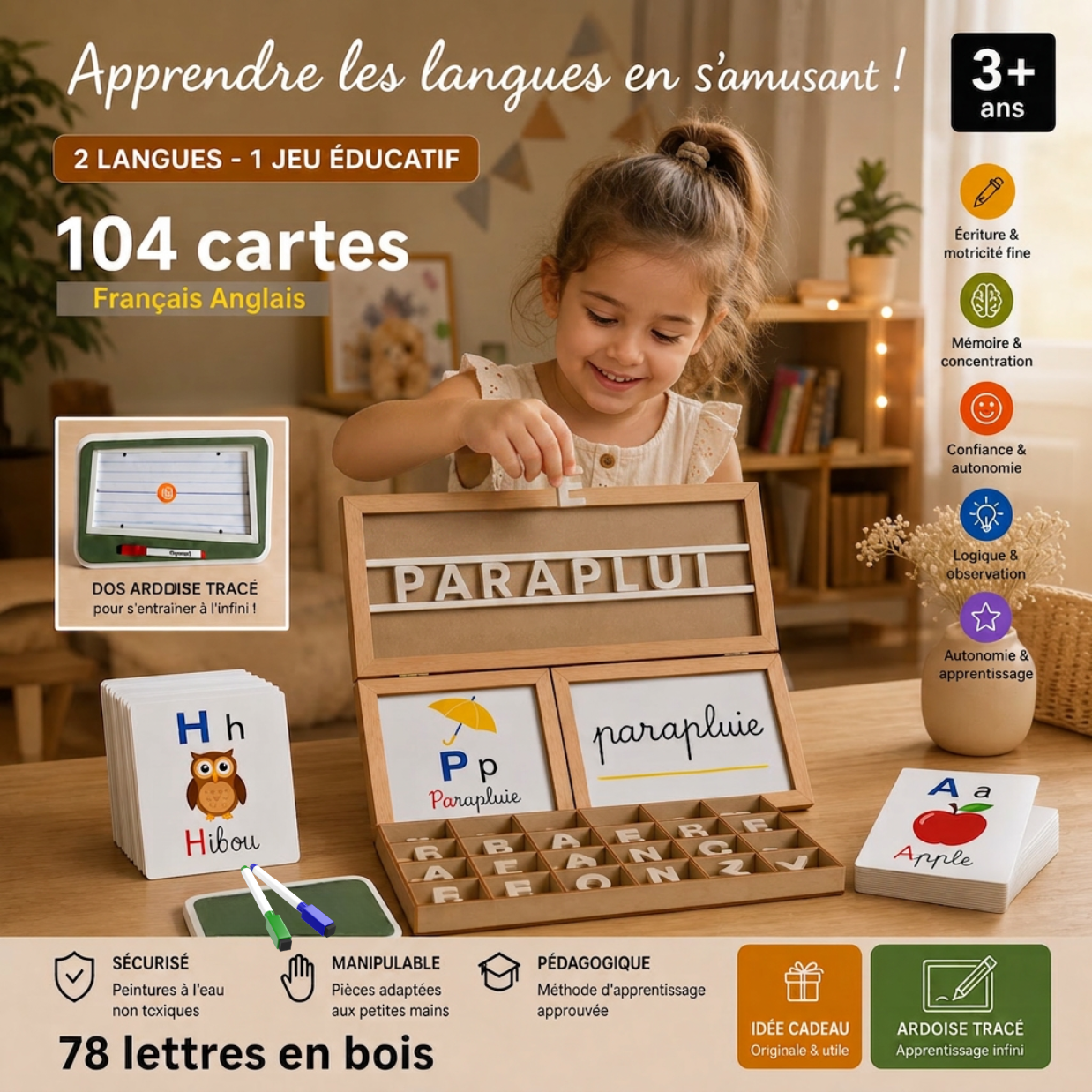 لعبة تعلم اللغات التفاعلية للأطفال Français Anglais 2