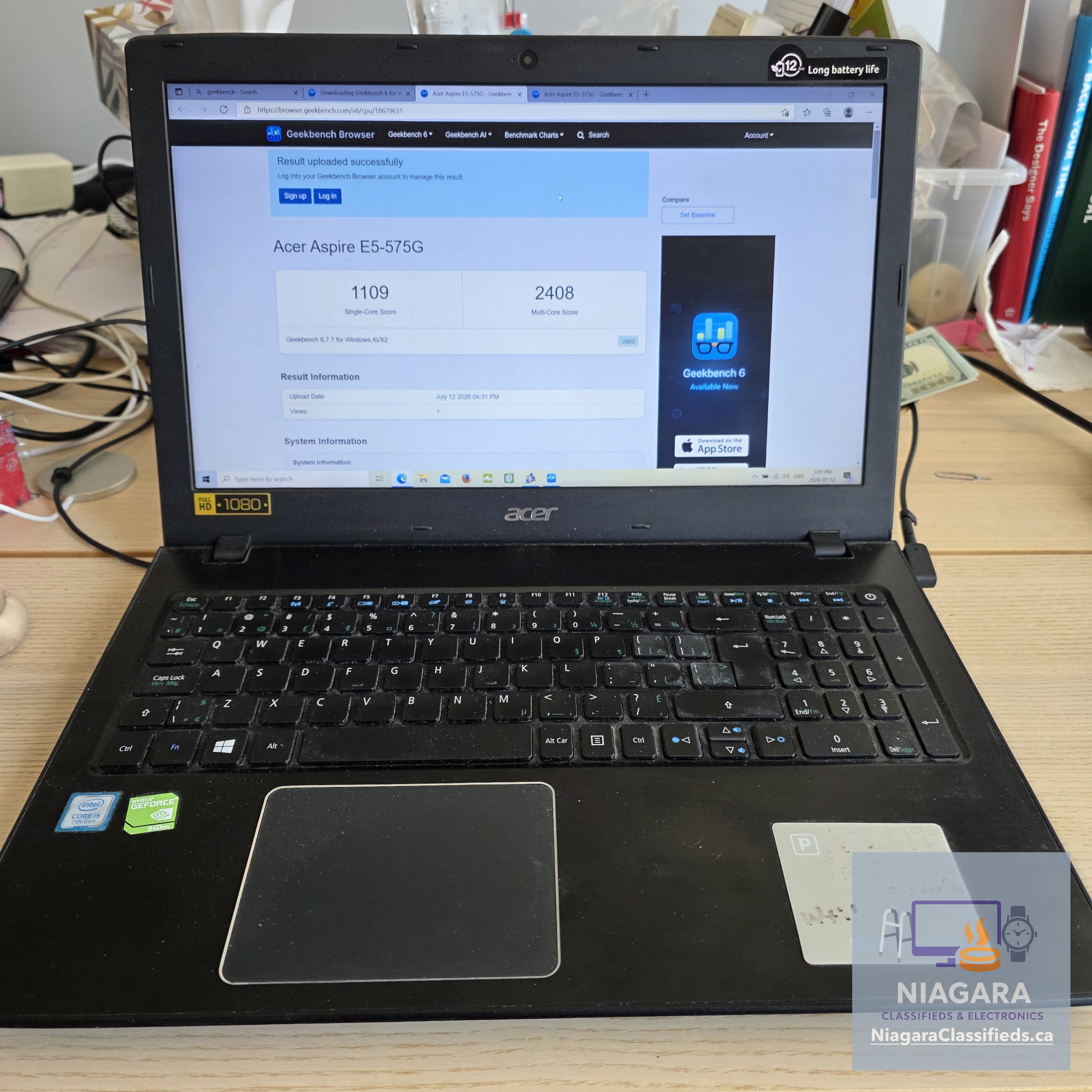 Acer Aspire E5-575G-55NW - Core i5 7th gen, 16GB RAM - NEW THERMAL PASTE AND PADS!