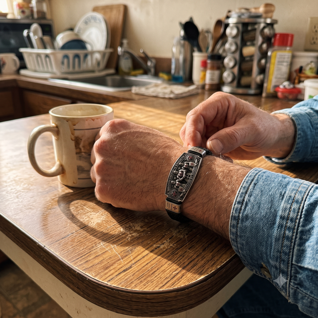 Customer riding wrist shot