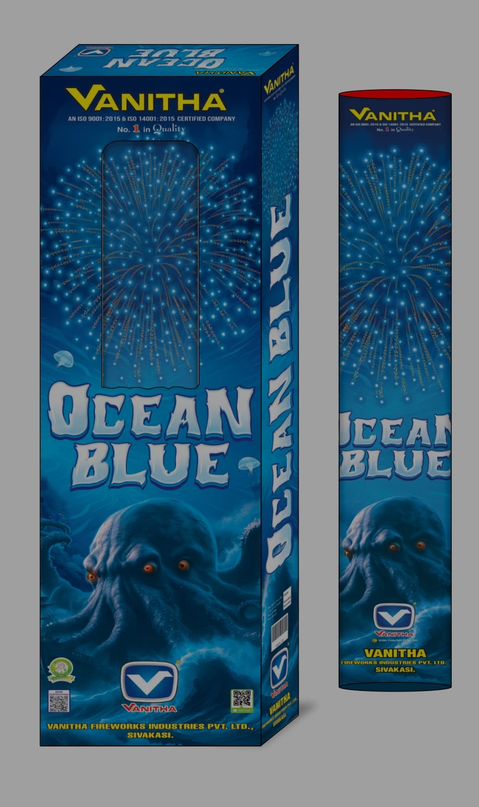 6" ocean blue jambo pipe