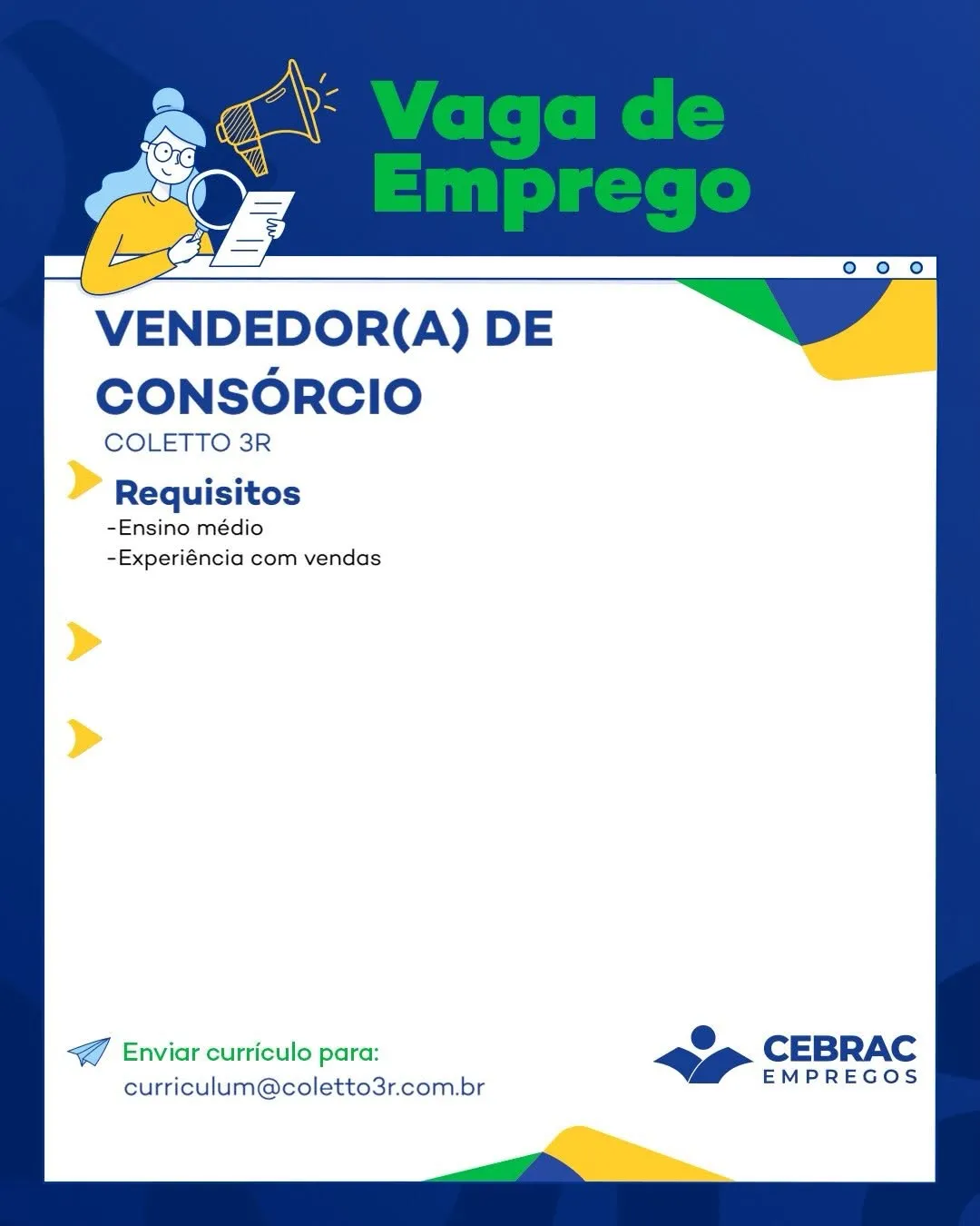 Vendedor De ConsÓrcio No Coletto 3r