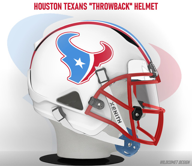 A concept helmet for the Houston Texans using the colors and helmet design of the Houston Oilers on my custom template for a Xenith Shadow XR Helmet