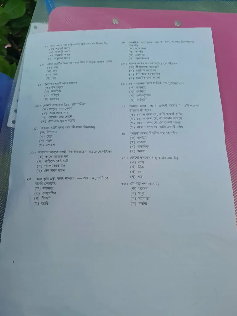 Rajshahi Board SSC Bangla 2nd Paper Question 2022