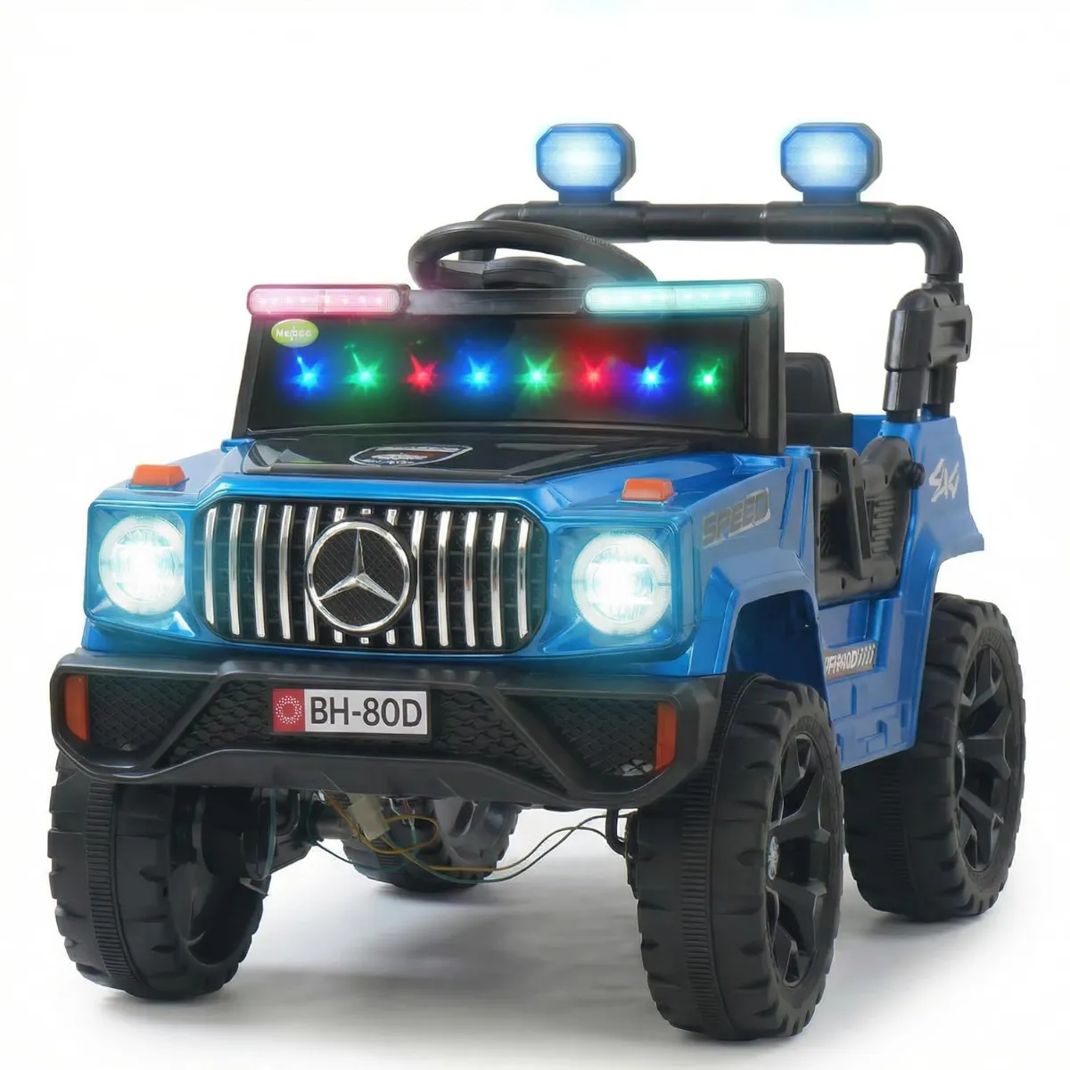 80A Battery Operated Jeep for Kids with RC Control | Kids Electric Battery Car with 4x4 Motors, RGB Lights & Music | Rechargeable Electric Car for Kid Aged 1–6 Years | 30Kg Weight capacity photo 3