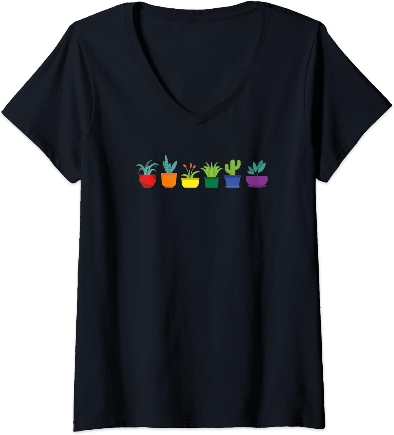 Funny LGBT Plant Gardener Gay Pride Gardeners Ladies’ V-Neck Tshirt