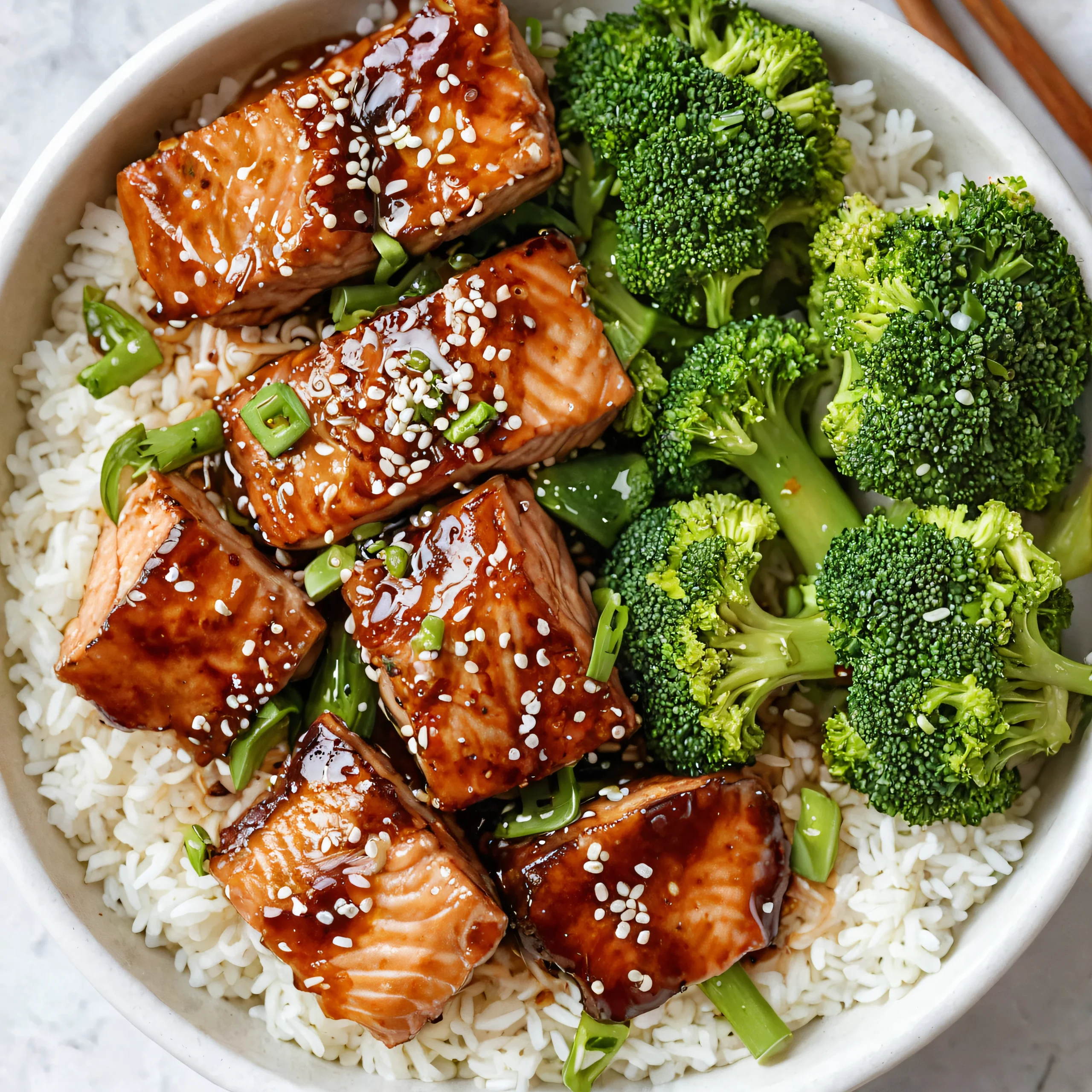 Teriyaki Salmon Bowls with Broccoli