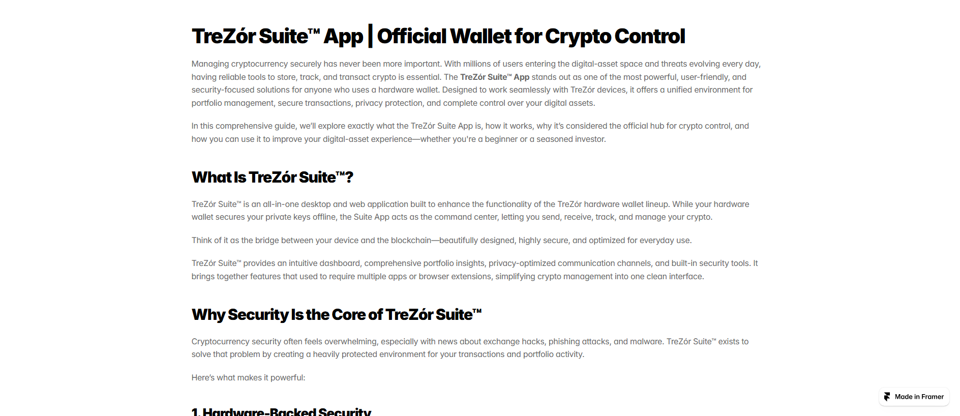 Forensic screenshot of eng-suite-trez.framer.ai showing the phishing page layout