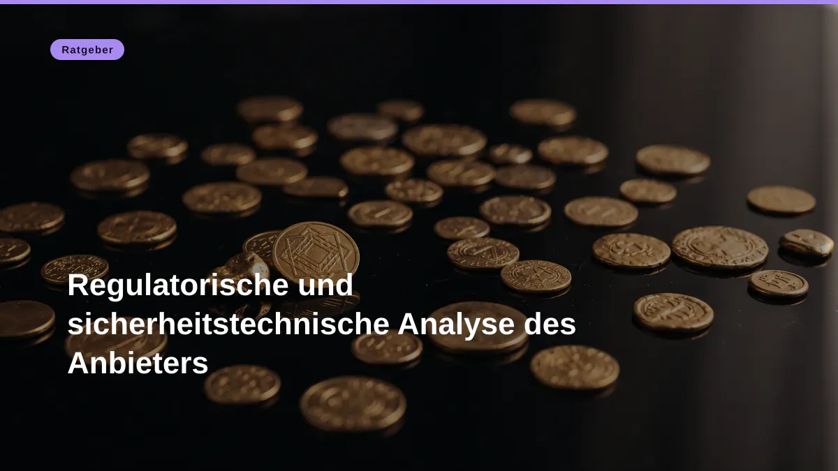 Regulatorische und sicherheitstechnische Analyse des Anbieters