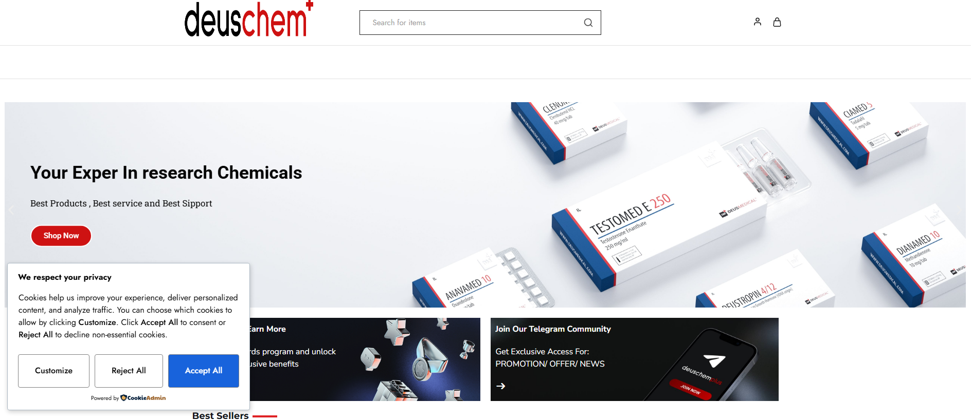 Screenshot of deusschem.com