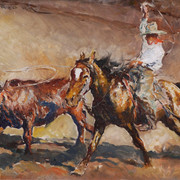 Bull-roping-scene