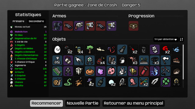 Partie gagnee Zone de Crash