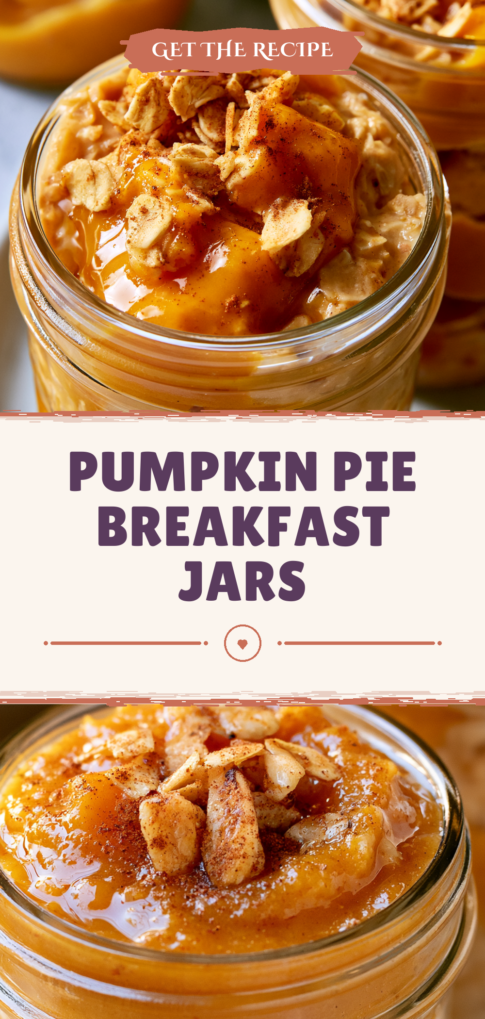 Pinterest graphic for Pumpkin Pie Breakfast Jars