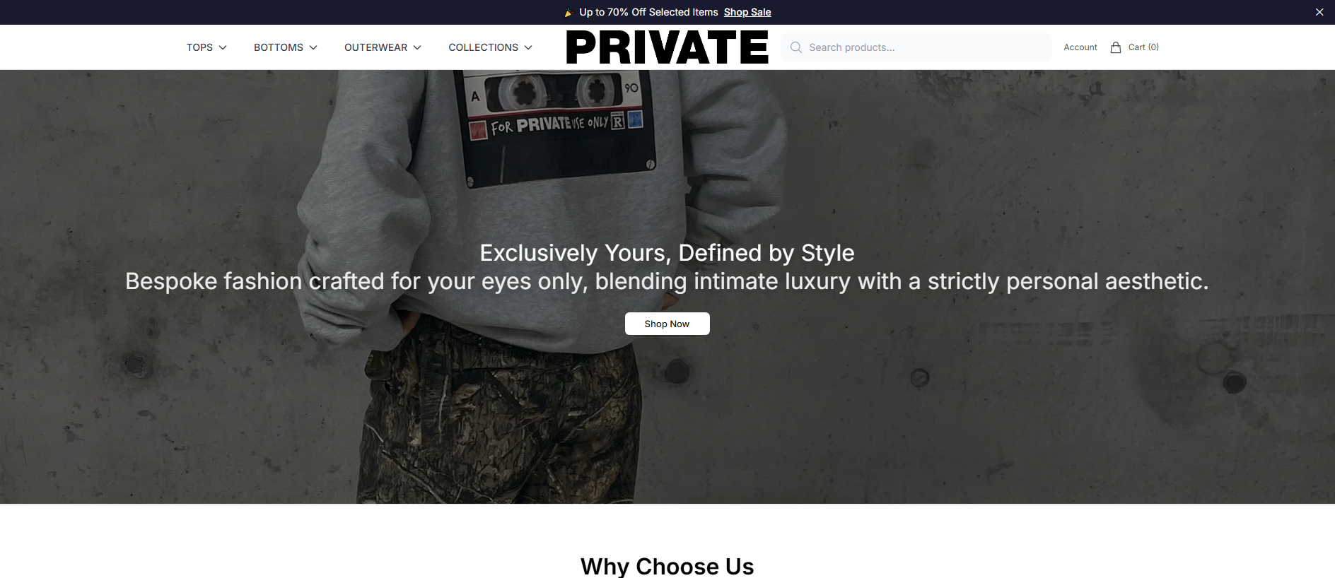 Stored capture of aprivatestore.shop