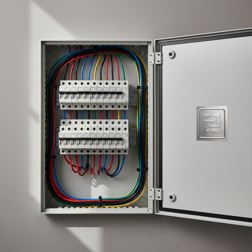 Cuadro de contadores eléctricos con humo en un edificio