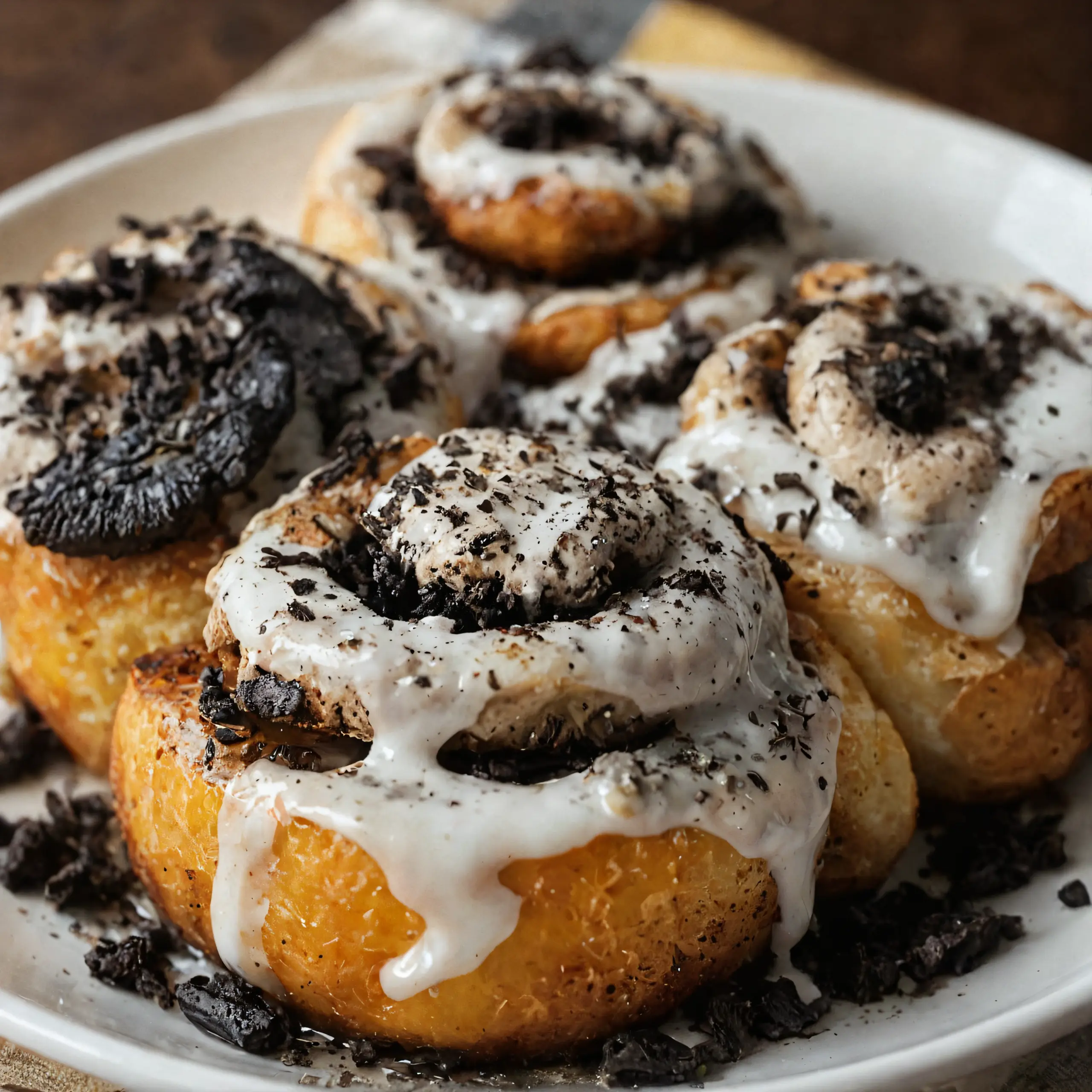 Cinnamon Rolls Stuffed with Oreo Cookies