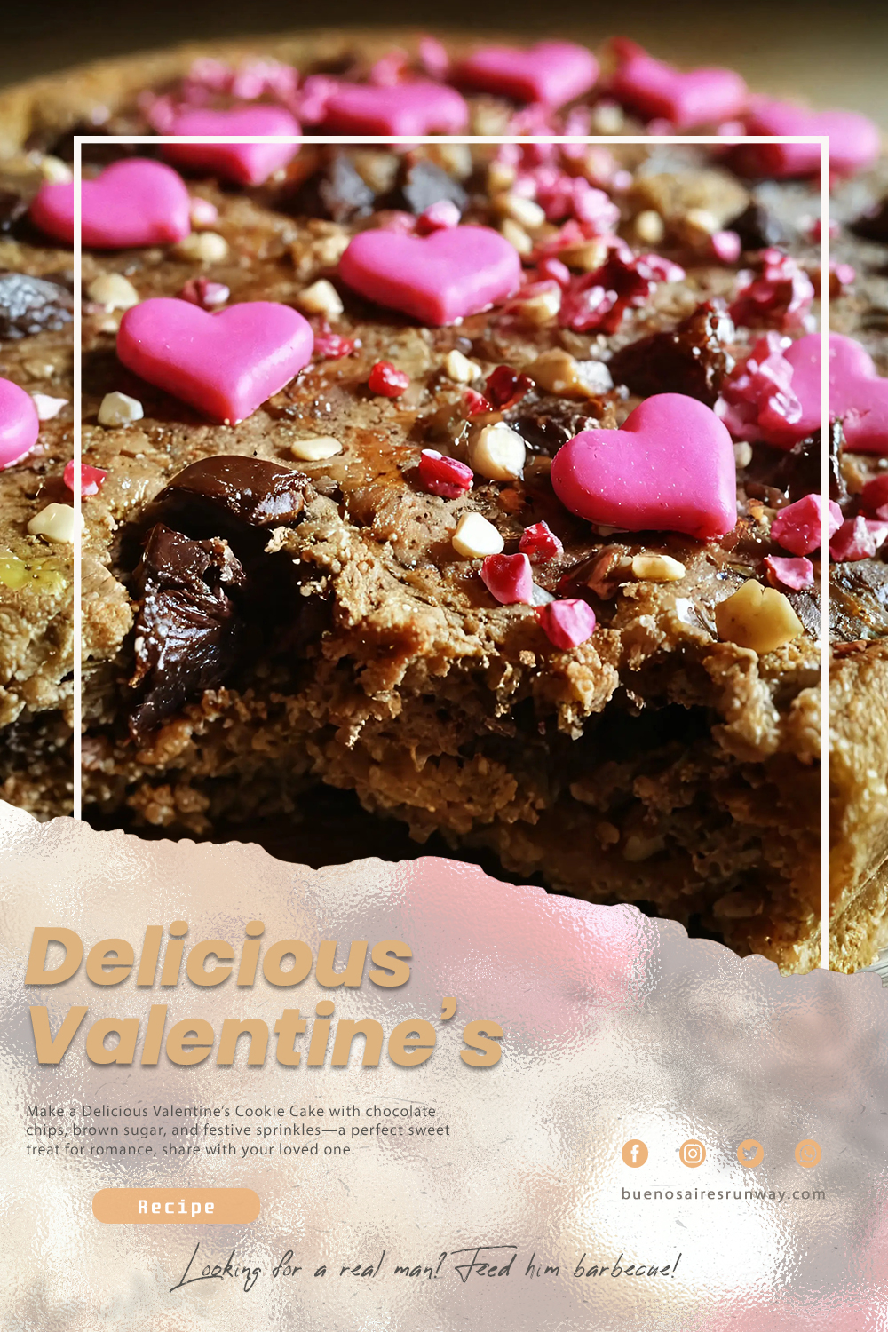 Delicious Valentine's Cookie Cake