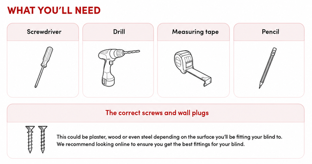 Tools needed to fit faux wood Venetian blinds