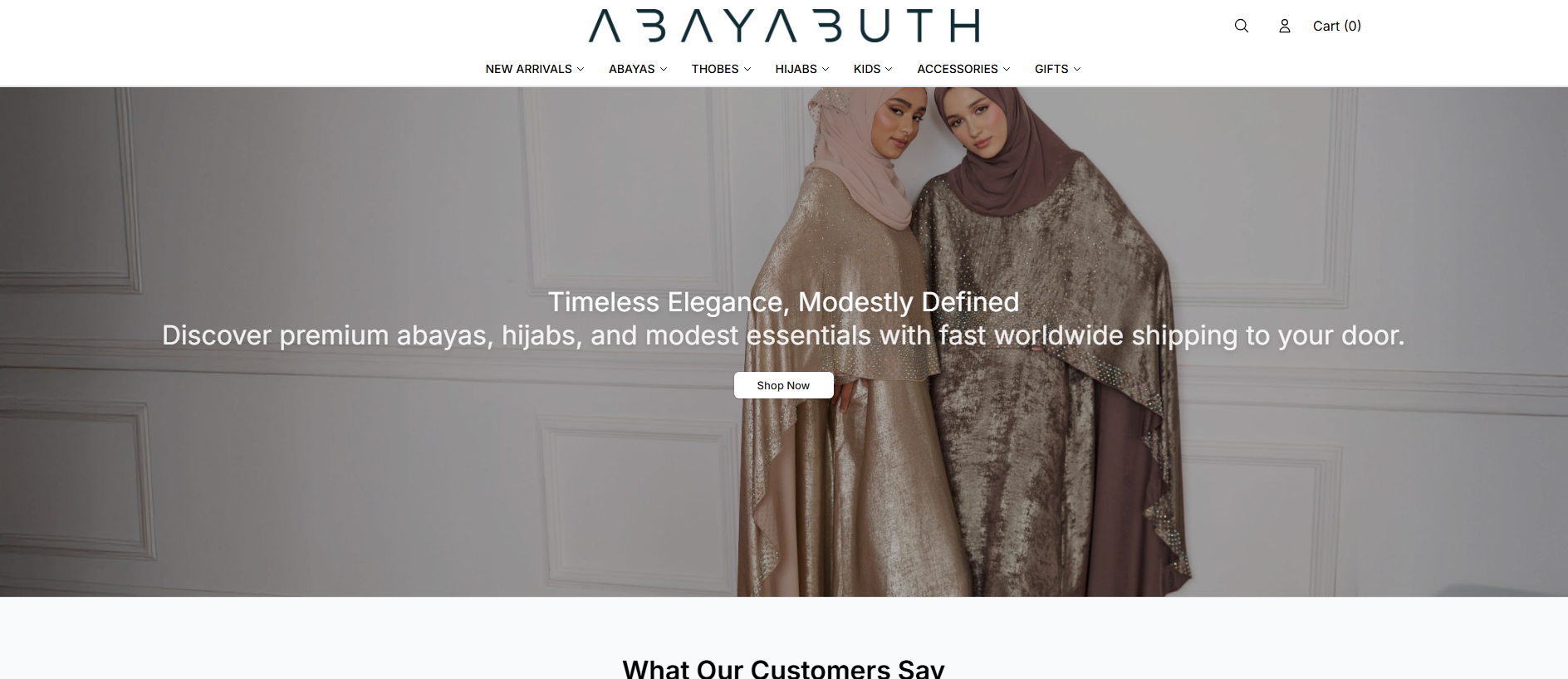 Stored capture of abayabuthboutique.shop