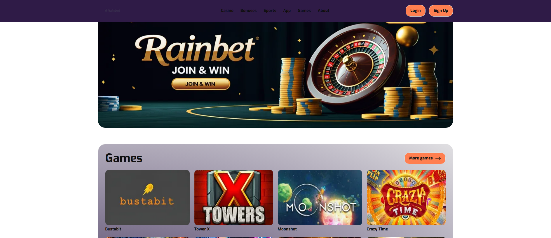 Stored capture of rainbetcasino-bet.com