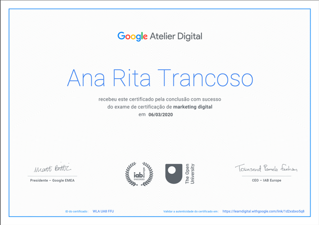 Certificado Google