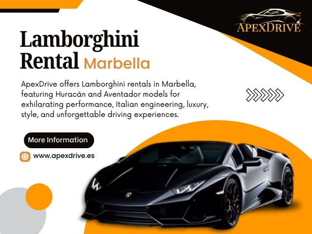 Marbella is easy to enjoy at a relaxed pace, but having the right car can change how much of the area fits into a day. A Lamborghini rental marbella brings excitement to ordinary journeys while still leaving room for practical travel needs. For a couple or a small group, choosing a five-seat SUV can also avoid one common problem with exotic cars: having to leave someone behind simply because there are not enough seats.

Click here for more information: https://www.apexdrive.es/brands/lamborghini

Find Us On Google Maps: https://maps.app.goo.gl/Ku4PJ5eHbJ3R2frL9

Address: Marbella, Andalusia 29600 Spain
Phone: +34722881888

Read Our Blogs:
https://apexdrivees.weebly.com/
https://apexdrivees.wordpress.com/
https://apexdrivees.tumblr.com/

More Links:
https://allmyfaves.com/apexdrivees
https://www.ted.com/profiles/51849881
https://www.blurb.com/user/apexdrivees