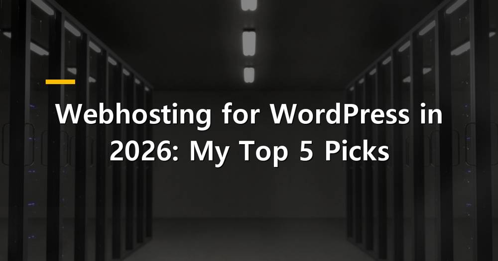 WordPress webhosting setup with server racks in the background