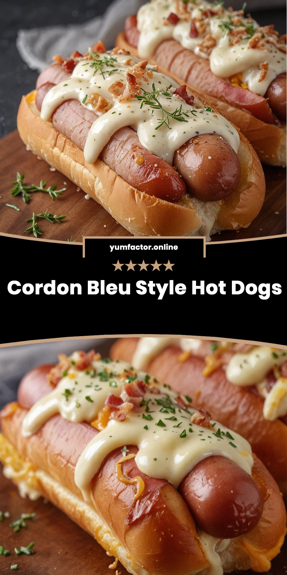 Cordon Bleu Style Hot Dogs