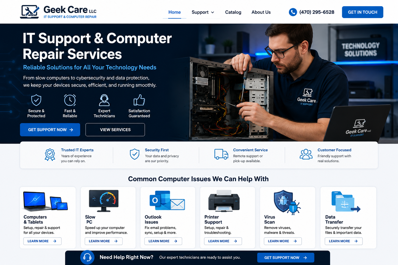 IT support and computer repair services for everyday technology needs