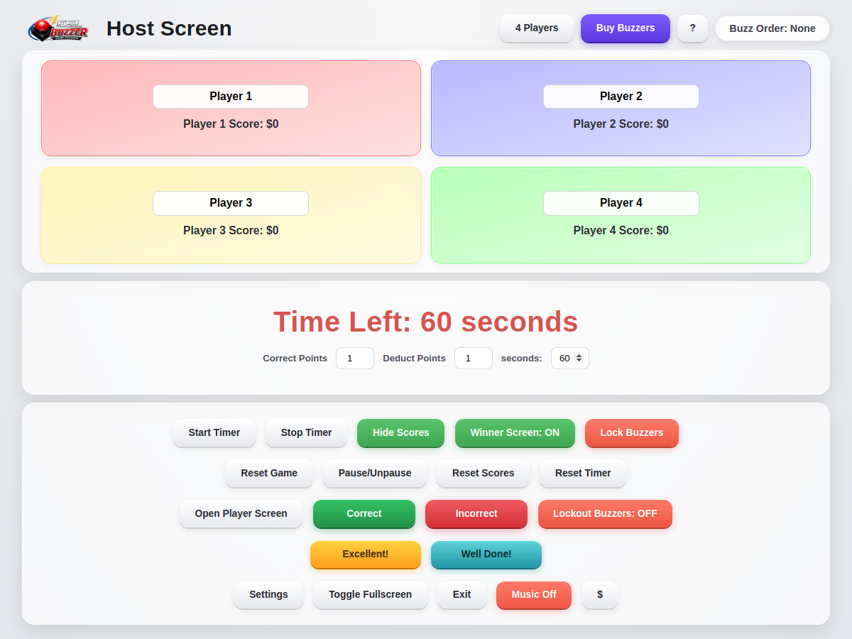 Host Control Screen