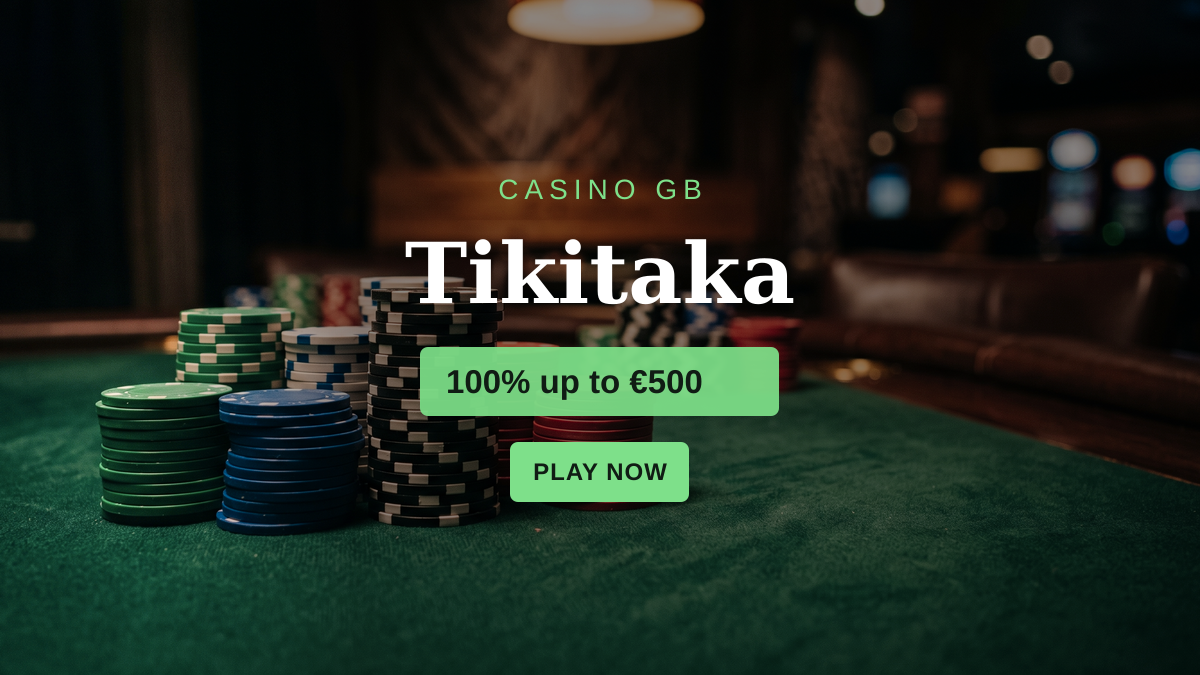 Tikitaka casino — welcome bonus 100% up to €500 + 200 FS, payments: Visa, Mastercard, Skrill, Neteller, Paysafecard