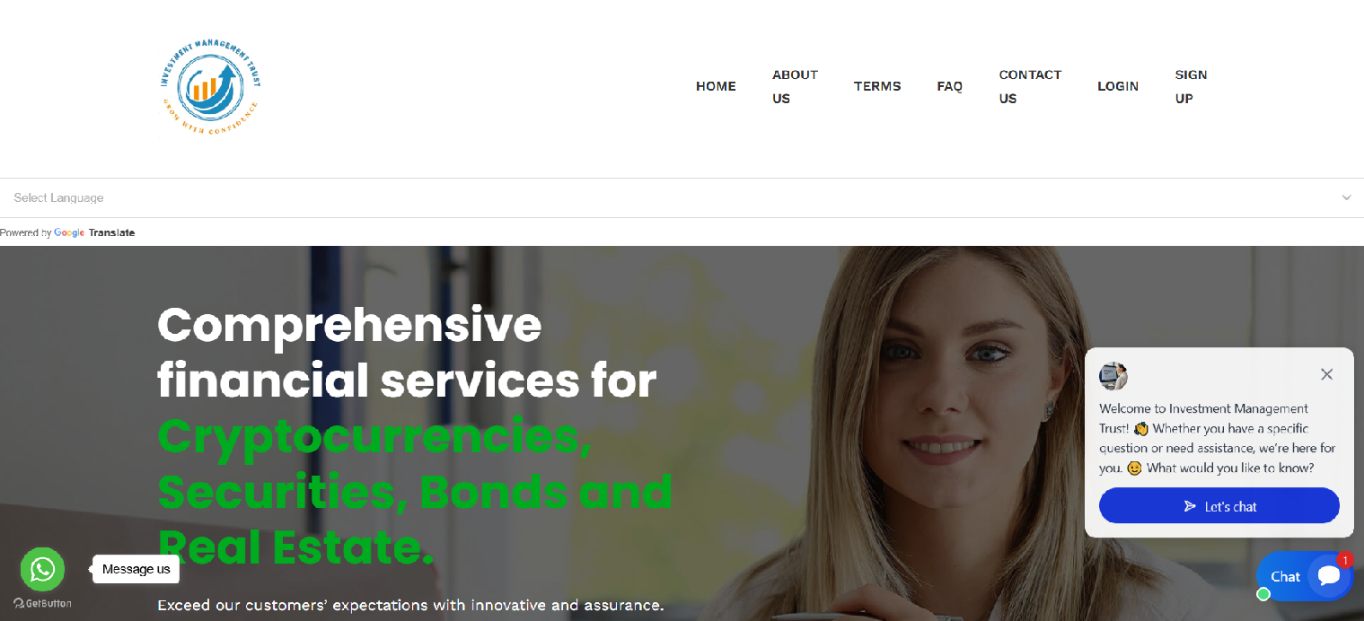 Stored capture of investmentmanagementtrust.com