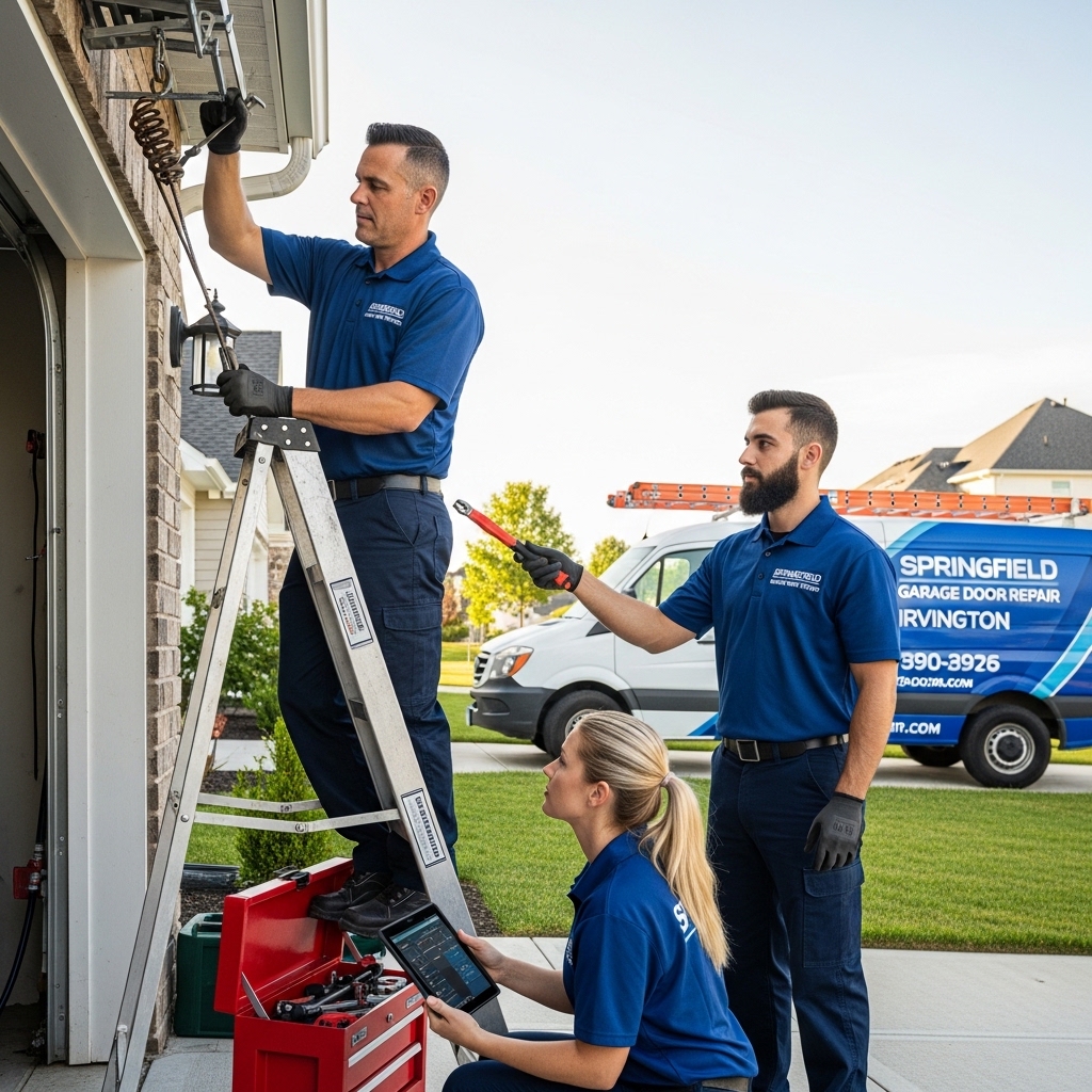 Professional garage door repair service technician in Irvington NJ