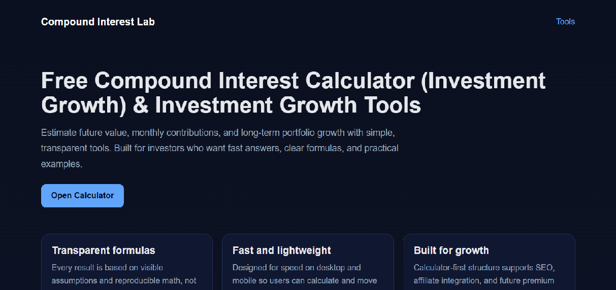 Screenshot of compound-interest-lab.com