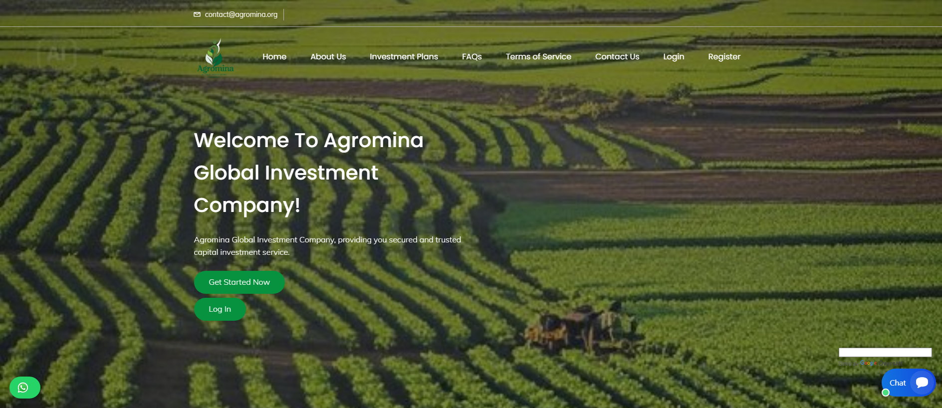 Forensic screenshot of agromina.org showing the phishing page layout