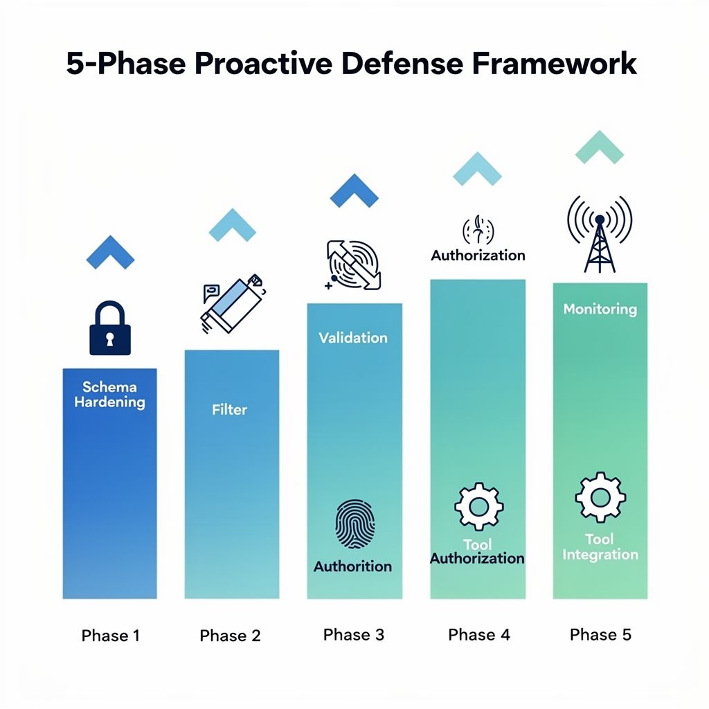 5-Phase GraphQL Security Defense Framework Infographic