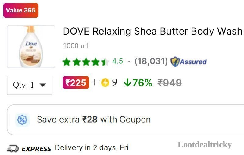 Dove Body Wash Offer Image