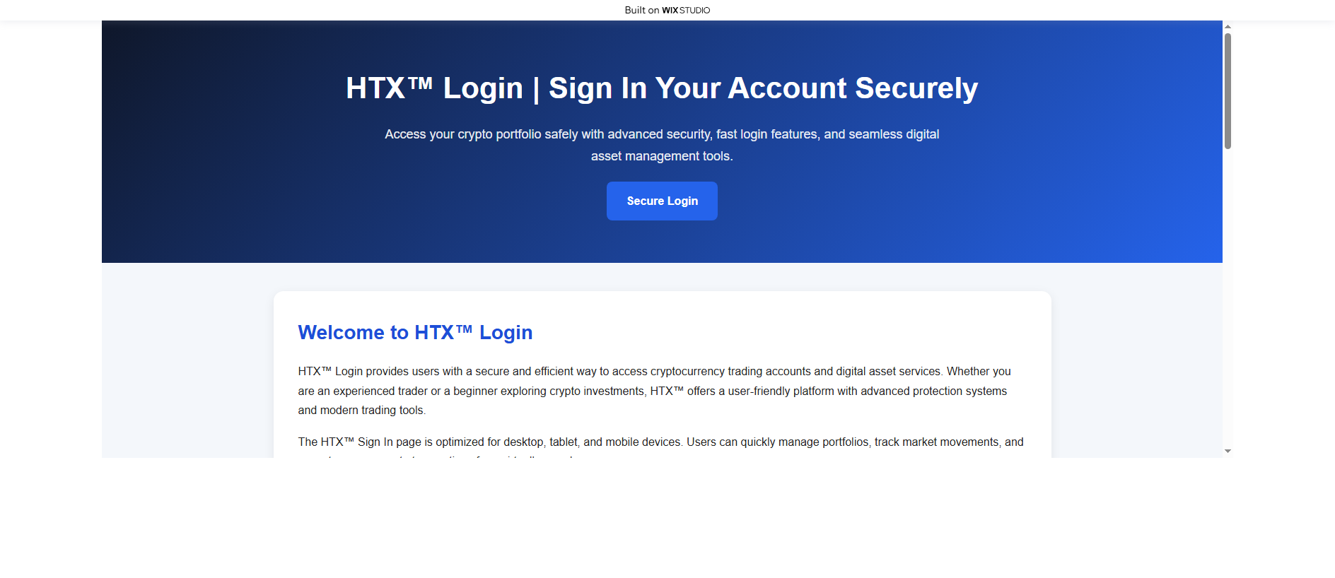 Stored capture of homepage-htxx.wixstudio.com