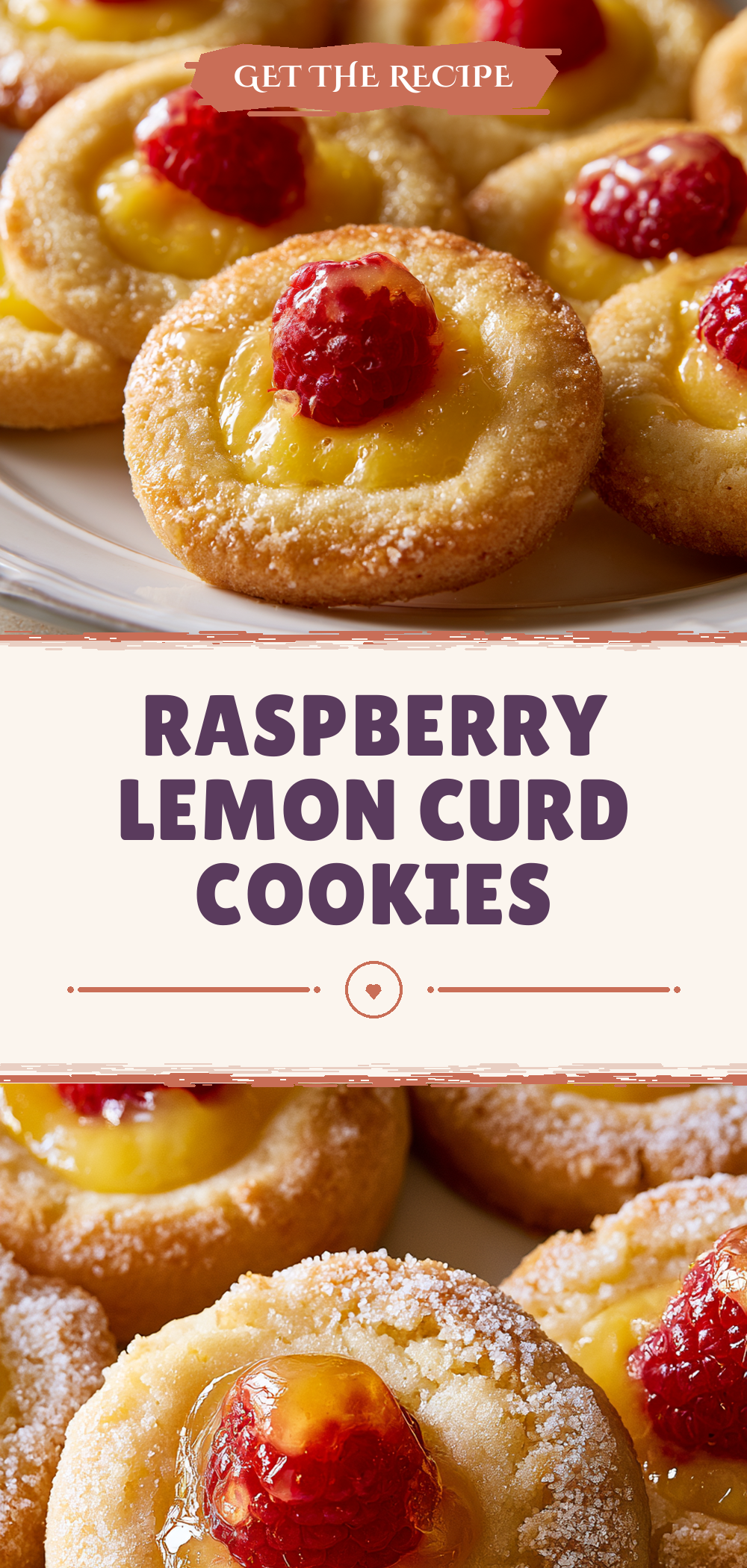 Pinterest graphic for Raspberry Lemon Curd Cookies