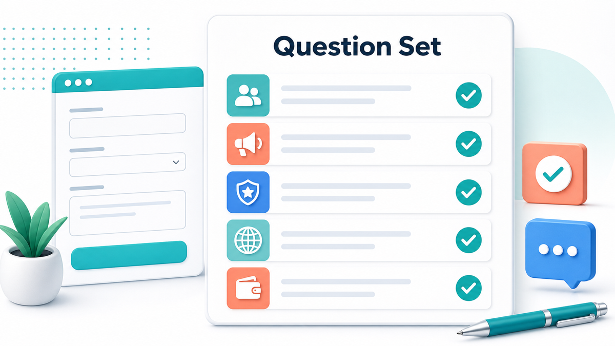 Question set for an affiliate program application page