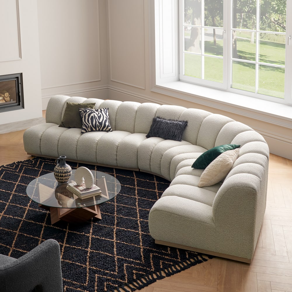 Luna Curved Bouclé Sectional Sofa