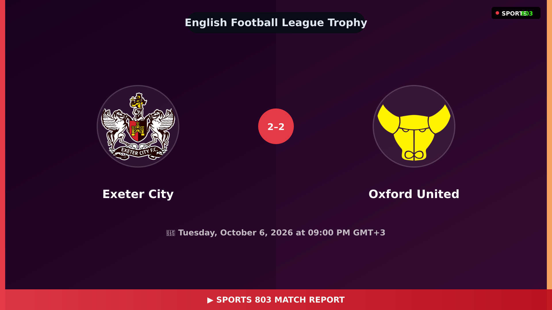 Exeter City vs Oxford United – Highlights & Replay | Sports 803