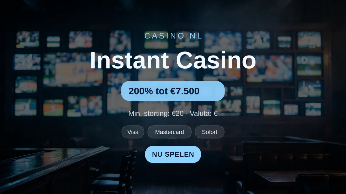 Instant Casino — welkomstbonus 200% tot €7.500 + 25 FS, betalingen: Visa, Mastercard, Sofort, Giropay, Pix