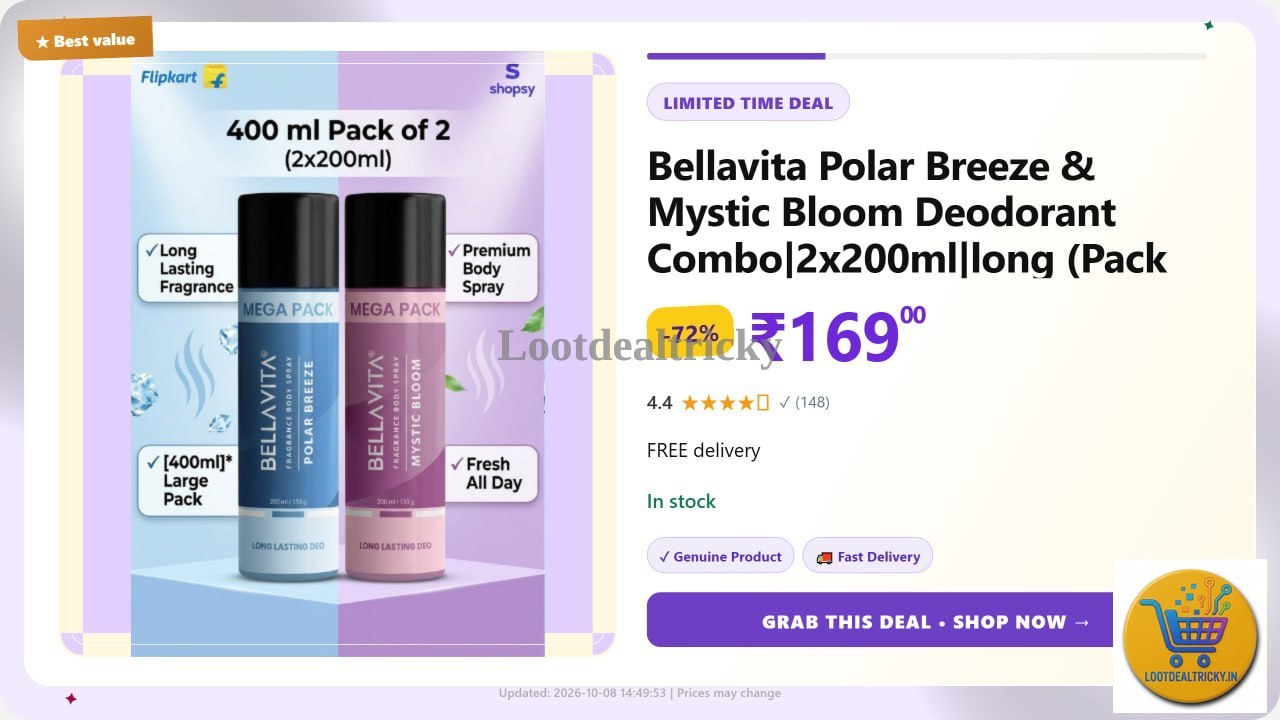   bellavita Polar Breeze – Just ₹169 | Huge Savings Offer