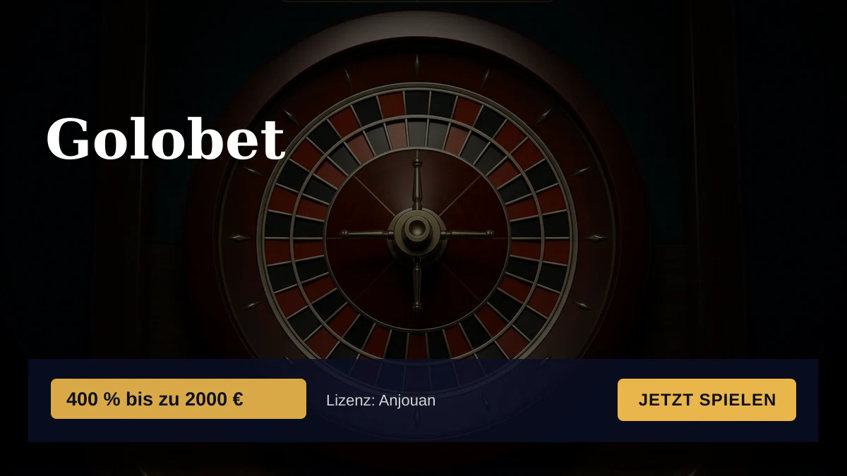 Golobet Casino — Willkommensbonus 400 % bis zu 2000 € + 210 FS, Zahlungen: Visa, Mastercard, Skrill, Neteller, Paysafecard
