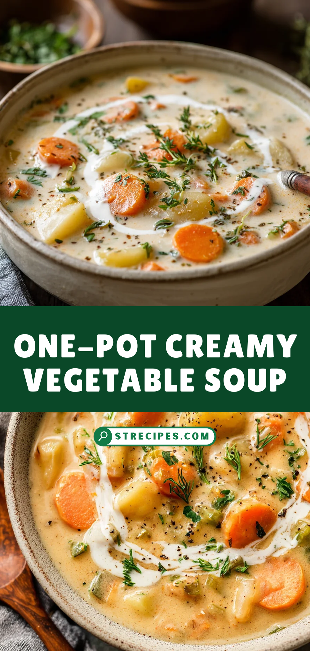 One-Pot Creamy Vegetable Soup — homemade One-Pot Creamy Vegetable recipe