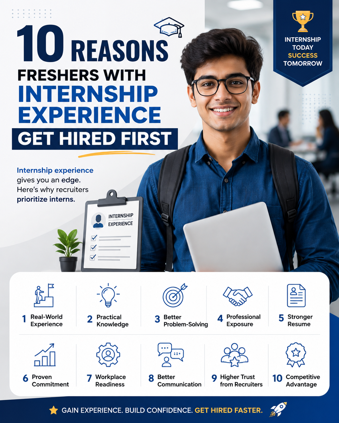 10 reasons freshers with internship experience get hired first - benefits of internships for job placement