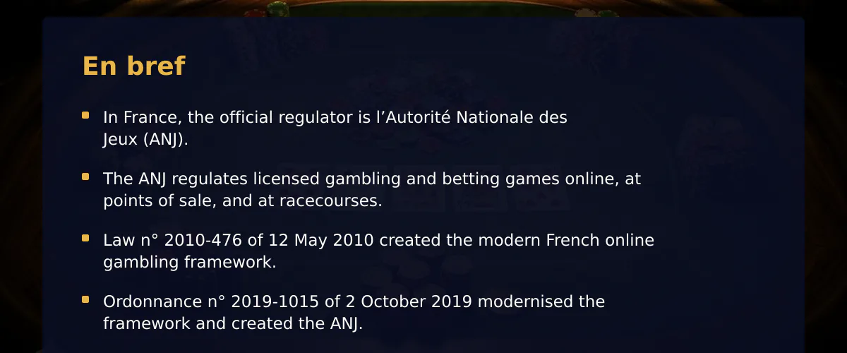 Meilleur casino français en ligne : cadre légal et repères — En bref